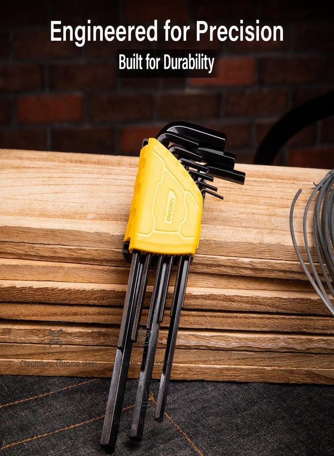 ديلي مجموعة مفاتيح سداسية Deli DL231209H مقاس 1.5-10 مم، مصنوعة من الكروم والفاناديوم المتين ذي الطرف المسطح مع إطار من البولي بروبيلين، مقاومة للتآكل السطحي، طول مقبض عادي، استخدامات متعددة (9 قطع، 1.5، 2، 2.5، 3، 4، 5، 6، 8، 10 مم، أسود) - Image 3